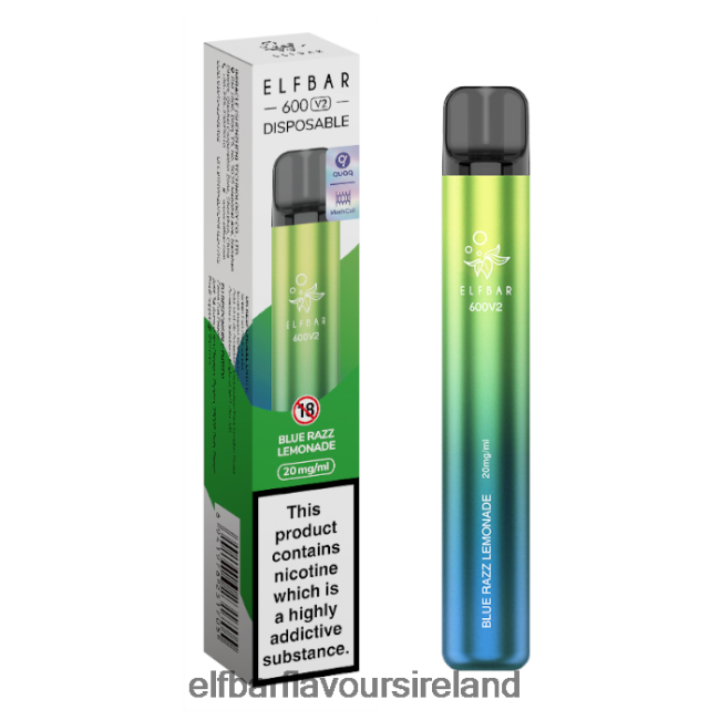 Elf Bar 600 Ireland - ELFBAR 600V2 Disposable Vape - 20mg 8X24RJ13 Blue Razz Lemonade