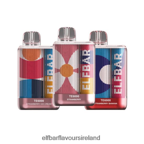 Elf Bar 5000 Ireland - ELFBAR Disposable Vape TE6000 Strawberry Combos 8X24RJ395 Strawberry Ice Cream