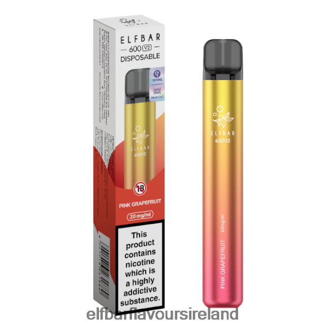 Elf Bar Dublin - ELFBAR 600V2 Disposable Vape - 20mg 8X24RJ19 Pink Grapefruit