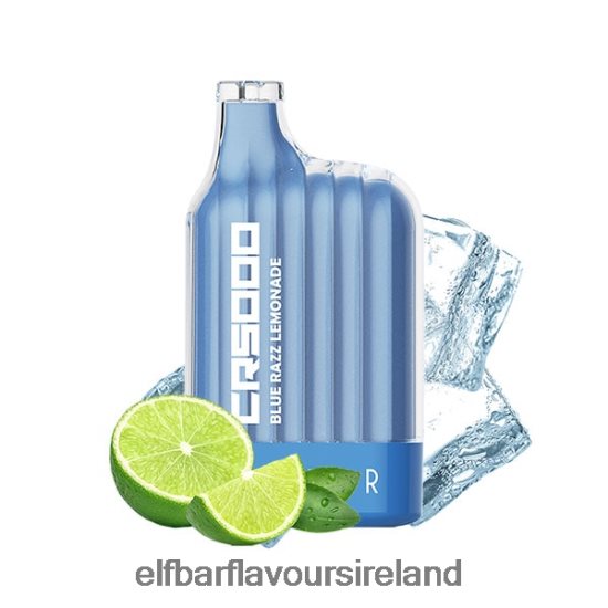 Elf Bar Box Of 10 Ireland - ELFBAR CR5000 Disposable Vape 5000 Puffs 8X24RJ331 Blue Razz Lemonade