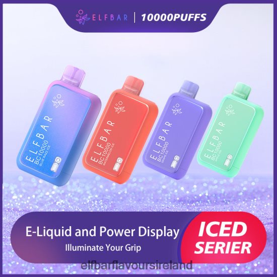 Elf Bar Ireland Bulk - ELFBAR Best Flavor Disposable Vape BC10000 Ice Series 8X24RJ303 Blue Razz Ice