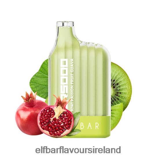Elf Bar Ireland Bulk - ELFBAR CR5000 Disposable Vape 5000 Puffs 8X24RJ333 Kiwi Passion Fruit Guava