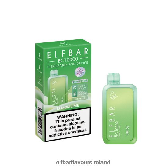 Elf Bar Ireland - ELFBAR Disposable Vape New BC10000 10000Puffs 8X24RJ343 Lemon Lime