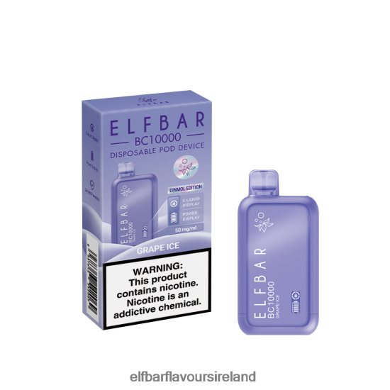 ELFBAR 600 The Safest Low-Nicotine Vape - ELFBAR Best Flavor Disposable Vape BC10000 Ice Series 8X24RJ308 Grape Ice