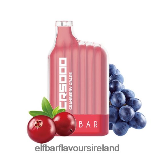 Elf Bar Ireland - ELFBAR CR5000 Disposable Vape 5000 Puffs 8X24RJ328 Cranberry Grape