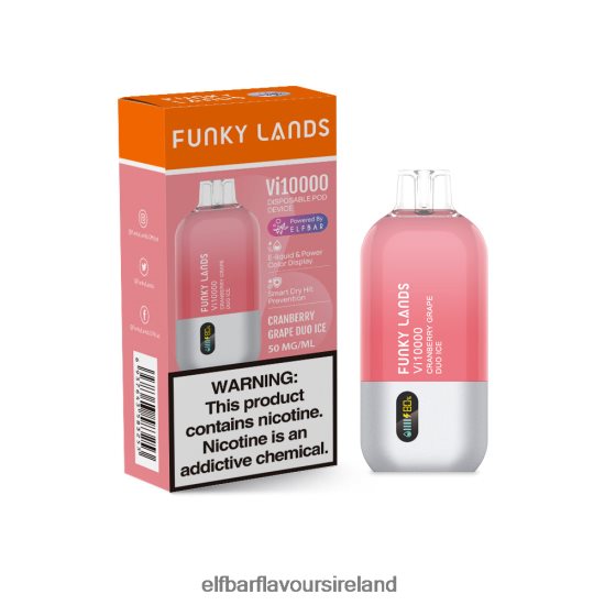 Elf Bar Dublin - ELFBAR Funky Lands Best Flavor Disposable Vape Vi10000 Grape Series 8X24RJ452 Cranberry Grape Duo Ice