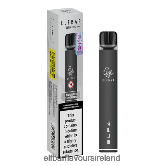 Elf Bar Juice 10Mg - ELFBAR ELFA PRO Pod Kit - Rechargeable 8X24RJ68 Black + Blue Razz Lemonade Prefilled Pod