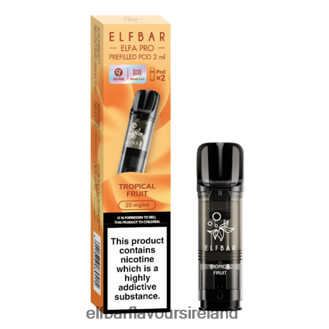 Elf Bar Flavours Ireland - ELFBAR ELFA PRO Prefilled Pods - 20mg - 2PK 8X24RJ88 Tropical Fruit