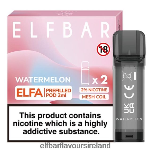 Elf Bar Ireland Price - ELFBAR Elfa Pre-Filled Pod - 2ml - 20mg (2 Pack) 8X24RJ108 Watermelon