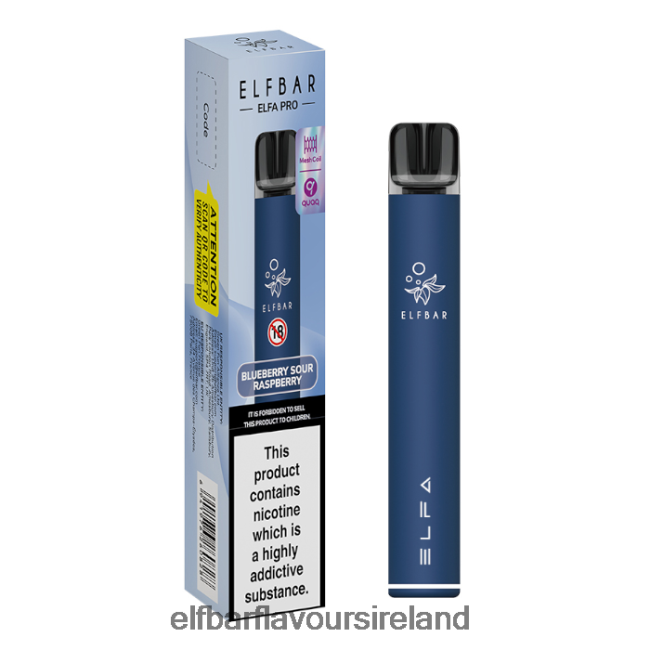 ELFBAR 600 The Safest Low-Nicotine Vape - ELFBAR ELFA PRO Pod Kit - Rechargeable 8X24RJ69 Navy Blue + Blueberry Sour Prefilled Pod