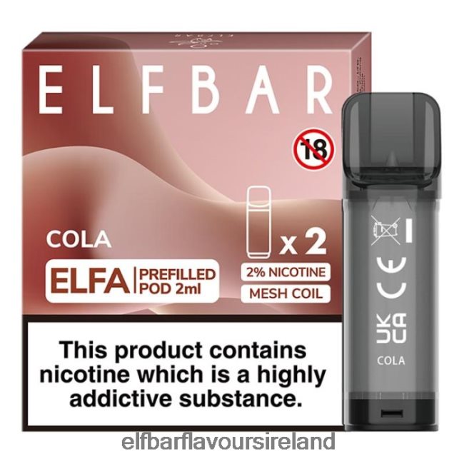 Elf Bar Ireland Bulk - ELFBAR Elfa Pre-Filled Pod - 2ml - 20mg (2 Pack) 8X24RJ109 Cola