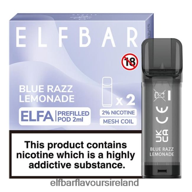 Elf Bar Ireland - ELFBAR Elfa Pre-Filled Pod - 2ml - 20mg (2 Pack) 8X24RJ119 Blue Razz Lemonade