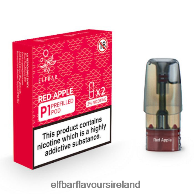 Elf Bar 600 Price Ireland - ELFBAR Mate 500 P1 Pre-Filled Pods - 20mg (2 Pack) 8X24RJ161 Red Apple