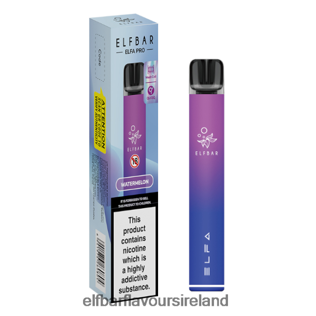 Elf Bar Juice Ireland - ELFBAR ELFA PRO Pod Kit - Rechargeable 8X24RJ67 Aurora Purple + Watermelon Prefilled Pod