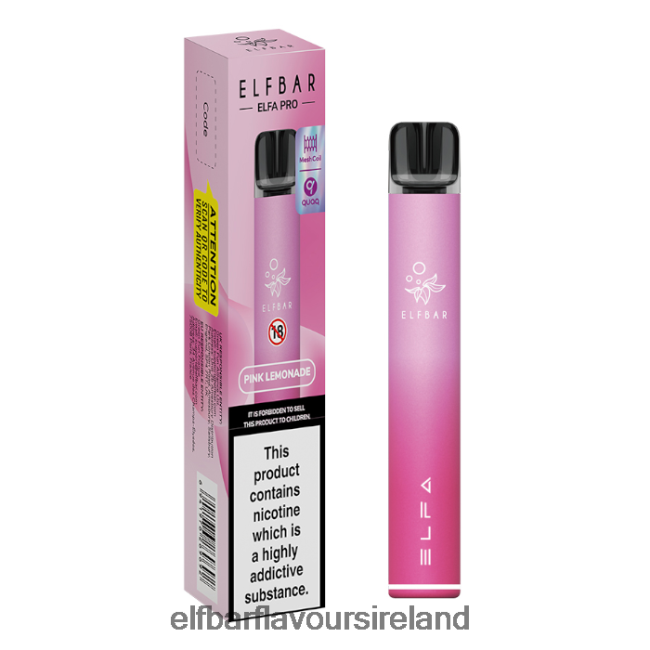 ELFBAR Af5000 Ireland - ELFBAR ELFA PRO Pod Kit - Rechargeable 8X24RJ72 Pink + Pink Lemonade Prefilled Pod