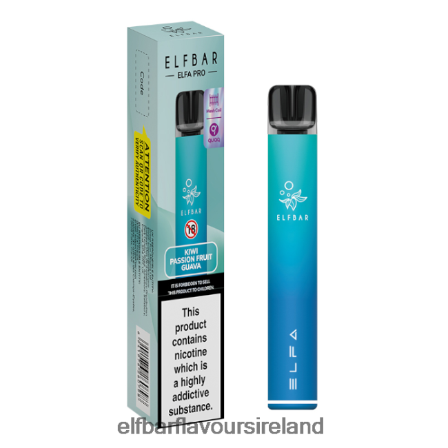 Elf Bar 5000 Ireland - ELFBAR ELFA PRO Pod Kit - Rechargeable 8X24RJ66 Aurora Blue + Kiwi Passion Fruit Prefilled Pod