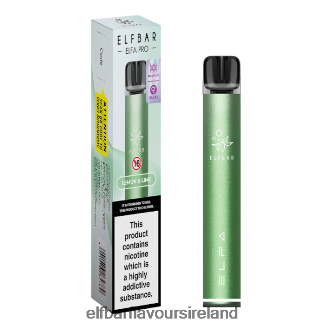 Elf Bar Dublin - ELFBAR ELFA PRO Pod Kit - Rechargeable 8X24RJ76 Twilight Green + Lemon & Lime Prefilled Pod