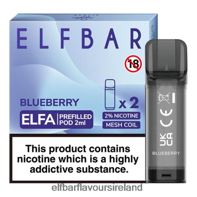 Elf Bar Dublin - ELFBAR Elfa Pre-Filled Pod - 2ml - 20mg (2 Pack) 8X24RJ106 Blueberry